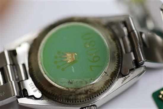 A ladys late 1990s stainless steel Rolex Oyster Perpetual wrist watch,